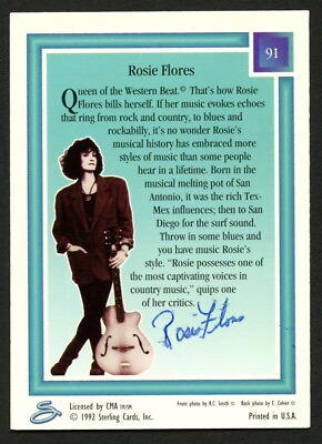 #ad Rosie Flores #91 signed autograph auto 1992 CMA Country Gold Music Trading Card $20.00