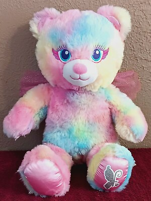 #ad Build a Bear Rainbow Pastel Bear BEARY FAIRY FRIENDS Pink Wings EUC $8.00