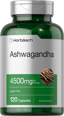 #ad Ashwagandha Capsules 4500 mg 120 Count by Horbaach $11.99