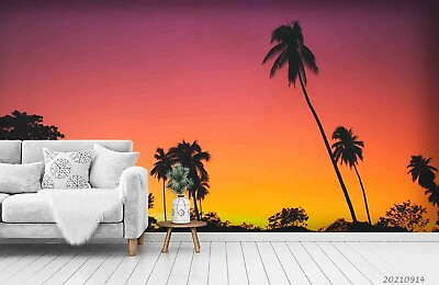 #ad 3D Palm Tree Silhouette Wallpaper Wall Mural Removable Self adhesive Sticker9614 AU $269.99