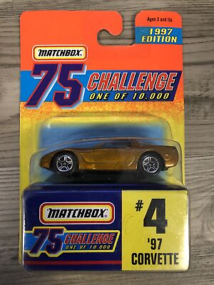 #ad MATCHBOX 75 Challenge 1997 Chevy Corvette 4 Limited Chase Gold NEW SEALED car $7.99