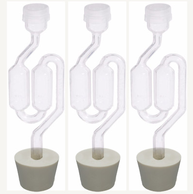 #ad 3ct. S Shape Airlock with #7 Stopper Set of 3 Bubble Airlock $8.25