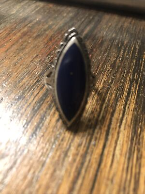 #ad Blue Lapis and Sterling ring Size 7 1 2 $25.00