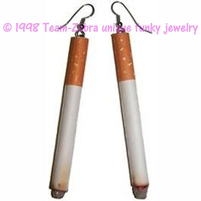 #ad #ad Realistic CIGARETTES FUNKY EARRINGS Smoker Anti Smoking Novelty Costume Jewelry $5.97