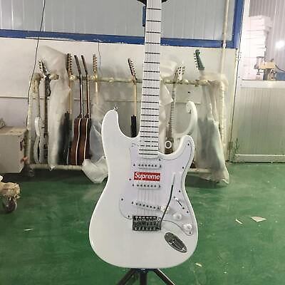 #ad Custom White Supreme ST Electric Guitar Painted Maple Fretbord Tremolo Fast Ship $151.05