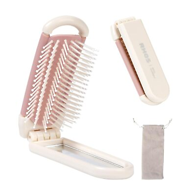 #ad Folding Brush with Mirror for WomenGirls Portable Mini Hair Brush for PurseSm... $14.59