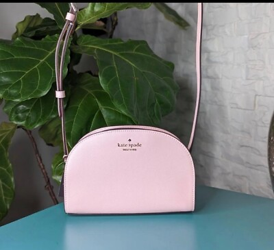 #ad Kate Spade Perry Saffiano Leather Chalk Pink Dome Crossbody Bag K8697 $279 $89.00