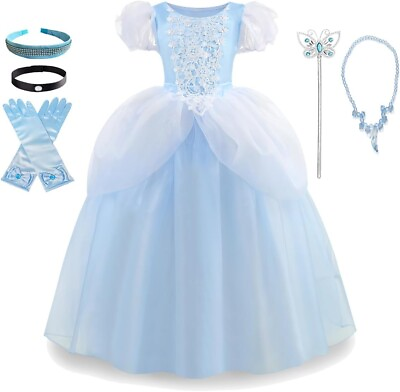 #ad Cinderella Blue Gown with Accessories Size 4 5 Let them be a princess everyday $22.50