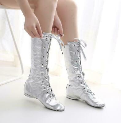 #ad Womens high top Lace Up Mid Calf Boots Ballet Dancing Flats Casual Shoes #3 $29.36