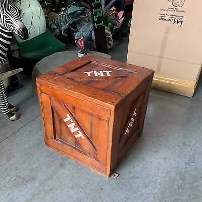 #ad TNT Crate Life Size Resin Statue Jungle Safari Display Prop Western Cowboy Decor $803.85