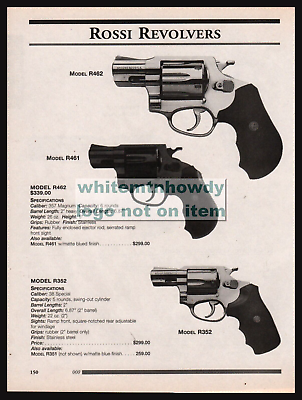 #ad 2000 ROSSI R462 R461 R352 Revolver PRINT AD w specs and original prices $12.98