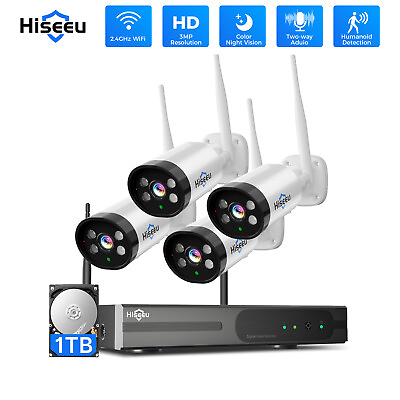 #ad Security Camera System Outdoor Wireless 2 Way Audio Wifi Home CCTV 3MP 10CH NVR $150.39