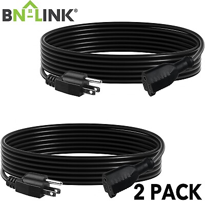 #ad BN LINK 2 Pack Outdoor Extension Cord 16 3 SJTW PVC Cable Jacket3 ProngBlack $11.99