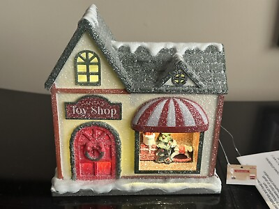 #ad Target Bullseye Playground Light Up Toy Shop Mini Christmas Santa Village Piece $19.95