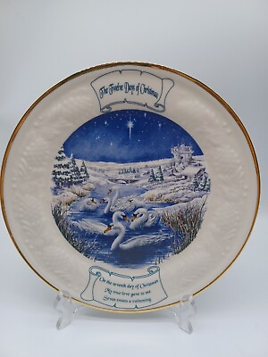 #ad DONEGAL PARIAN CHINA quot;12 DAYS OF CHRISTMASquot; quot;SEVEN SWANS A SWIMMINGquot; PLATE  $12.00