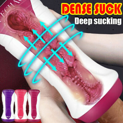 #ad Male DEEP Sucking Masturbaters Pocket Pussy Stroker Cup Sex Adult Toy For Men $7.99