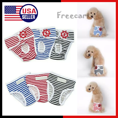 #ad Female Pet Dog Puppy Diaper Pants Nappy Physiological Sanitary Panties Underwear $4.00