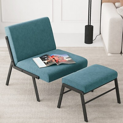 #ad Accent Chair with Ottoman Modern Upholstered Accent Chair Linen Sofa Chair. $119.99