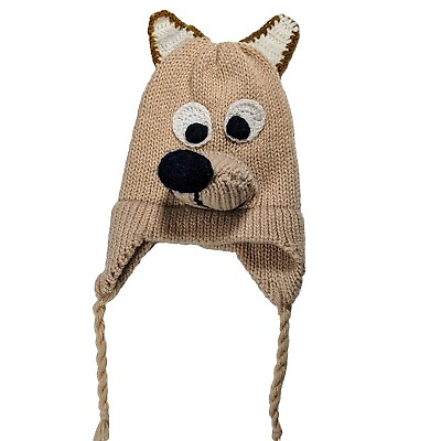 #ad Unisex kids beanie cartoon dog Peru handmade embroidered new rare hat funny cute $15.99