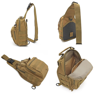#ad Tactical Mens Backpack Outdoor Hiking Molle Sling Chest Pack Shoulder Bag Travel $11.39