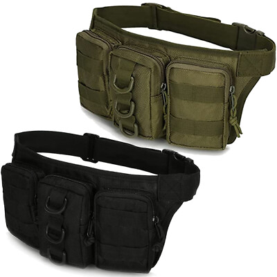 #ad Tactical Fanny Pack Small Military Nylon Waist Bag Money Belt Bag for Daily Use $11.99