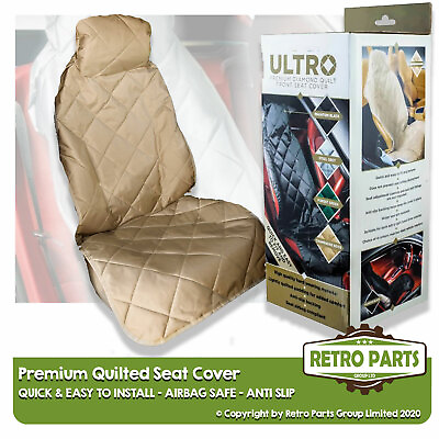 #ad Premium Quality Diamond Quilted Front Seat Cover For Seat Beige Cream GBP 22.99
