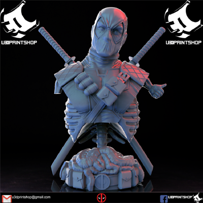 #ad Deadpool Bust 3D Unpainted Figure Blank Kit Model GK 30cm Hot Toy New In Stock $133.40