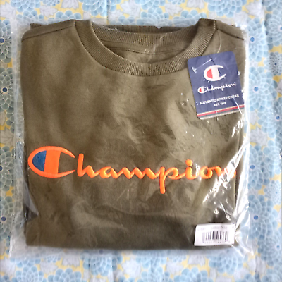 #ad Champion Authentic Athleticwear Sweatshirt Olive Size: M Factory Sealed NWT $17.24