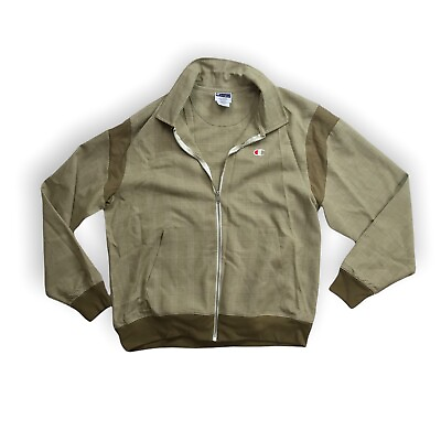 #ad Champion mens 100%authentic Zip L S Jacket size Large logo Multicolor $90.00