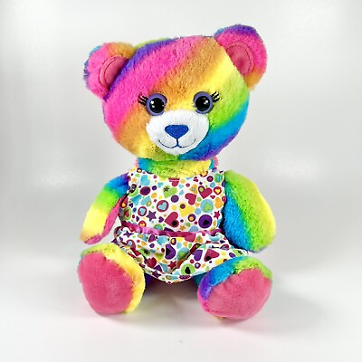 #ad Build A Bear Rainbow Stripe Plush Bear Stuffed Animal Toy 10quot; $8.32