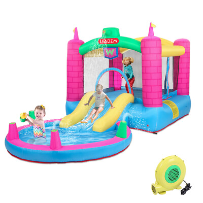 #ad Inflatable Bounce House Climbing Wall Large Jumping Area Ideal Kids Jumper $204.00