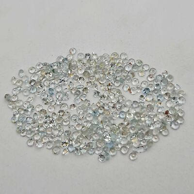 #ad Natural Aquamarine Round Cut Loose Gemstone Lot 100 Pcs 2 MM $21.11