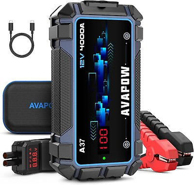 #ad AVAPOW Car Battery Jump Starter 4000A Peak12V Portable Jumpstart Box $84.95