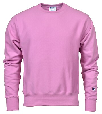 #ad Champion Men#x27;s Crew Sleeve Logo Pink Small $19.99