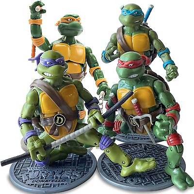 #ad Set of 4 Retro Figurines Ninja Turtles Mutant Teenage Action Figures TMNT $29.99