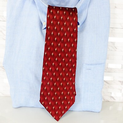 #ad ARROW Neck Tie Mens Red Vivid Bright Suit Solid Western Rustic Cool Wine WIDE $16.88
