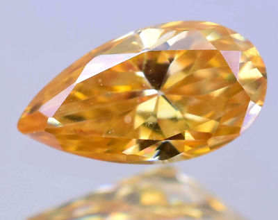 #ad Lab Grown 0.85 Ct Intense Yellow CVD Pear Clarity VS1 Certified Diamond $86.99