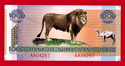 #ad RARE 1000 SHILLINGS 2006 SOMALILAND UNC NOTE Prefix #x27;AA#x27; LOW SERIAL LION CAMEL $3.95