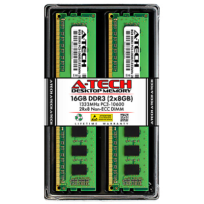 #ad A Tech 16GB 2x 8GB PC3 10600 Desktop DDR3 1333 MHz DIMM 240pin Memory RAM 16G 8G $27.98