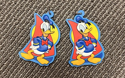 #ad LOT of 2 Vintage Disney Donald Duck 2 D Laser Cut Rubber Charm Keychain 2” X 3” $15.25
