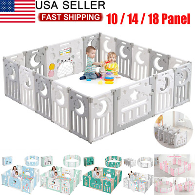 #ad Foldable 14 18 Panels Baby Playpen Kids Safety Child Play Center Yard Indoor Toy $135.90