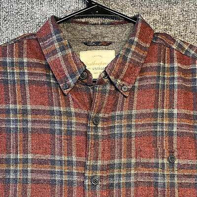 #ad Weatherproof Vintage Shirt Men#x27;s Large Flannel Multicolor Plaid Casual Outdoor $12.95