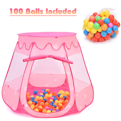 #ad Kid Outdoor Indoor Princess Play Tent Playhouse Ball Tent Toddler Toys w Balls $35.99