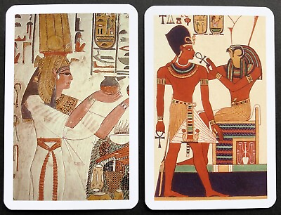 #ad 2 Vintage Swap Playing Cards NEFERTARI amp; RAMESSES II with HORUS EGYPT MINT AU $4.00