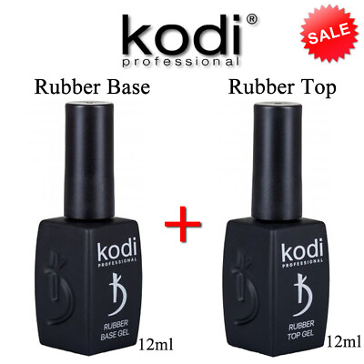 #ad BEST PRICE SET 2 bottles 12ml. Rubber BASE TOP Kodi Professional Gel LED UV GBP 19.00