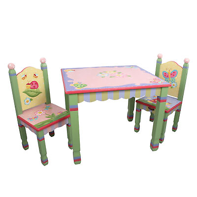 #ad Fantasy Fields Childrens Magic Garden Kids Wooden Table and Chair Set W 7484A $217.95