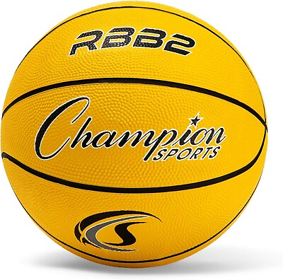 #ad Champion Sports Rubber Basketball Size 27.5quot; Color Yellow $15.99