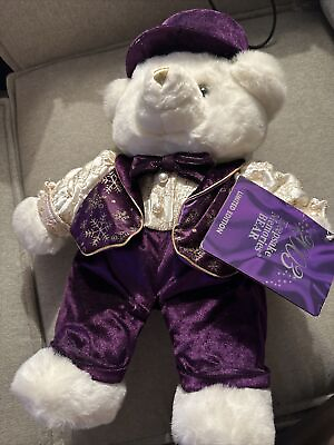 #ad Walmart 2003 Christmas Bear purple and silver boy clean Made by Dan Dee $28.99