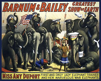 #ad Decoration Poster.Home room art.Interior design.Barnum Circus.Elephant show.7368 $45.00