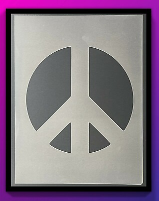 #ad Peace Sign #14 Stencil 10mm or 7mm Thick Peace Love Hippie Airbrushing $11.99